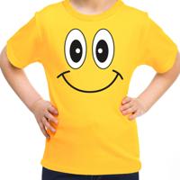 Verkleed t-shirt voor kinderen/meisje - Smile Emoticon - geel - feestkleding