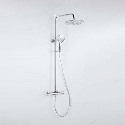 Fortifura Calvi Regendoucheset - thermostatisch - 30cm hoofddouche - gladde slang - ronde handdouche - chroom SW1159497 SW1139119 SW496814 SW706209
