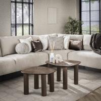 LifestyleFurn Organische Salontafel 'Sadaf' Teakhout, Set van 2 stuks