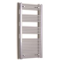 Elektrische Design Radiator Sanicare Plug & Play 172x45 cm Inox Look 920 Watt Met Chroom Thermostaat Links - thumbnail