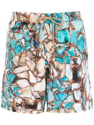 Lygia & Nanny short de bain Gil à imprimé graphique - Bleu