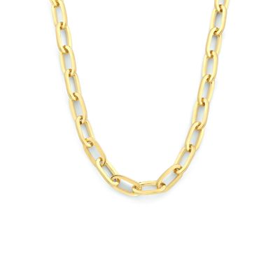 Ketting Zilgold Paperclipschakel geelgoud-zilveren kern 5 mm 45 cm