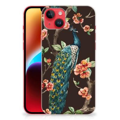 iPhone 14 Plus | TPU Hoesje | Pauw met Bloemen