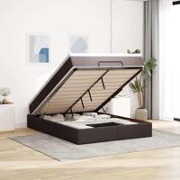 Ottoman bed met matras 140x200cm stof donkerbruin