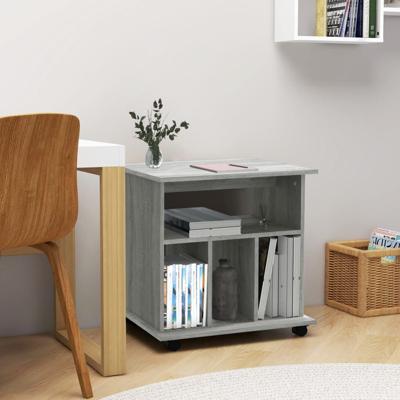 Rolkast 60x45x60 cm bewerkt hout grijs sonoma eiken