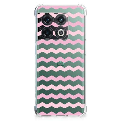 OnePlus 10 Pro Doorzichtige Silicone Hoesje Waves Roze OnePlus 10 Pro Doorzichtige Silicone Hoesje Waves Roze