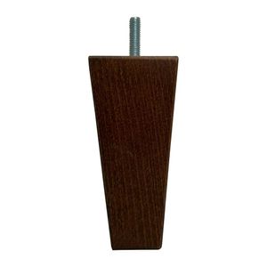 Meubelpoot bruin taps 5,5 bij 5,5 cm en hoogte 13 cm van massief hout (M8)