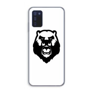 Angry Bear (white): Samsung Galaxy A03s Transparant Hoesje
