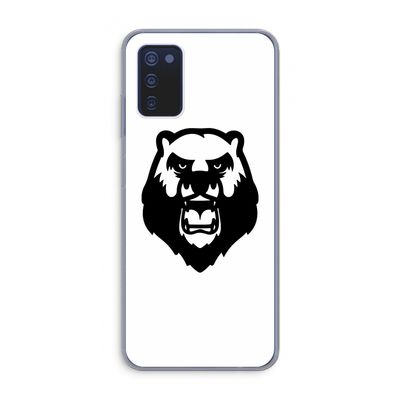 Angry Bear (white): Samsung Galaxy A03s Transparant Hoesje