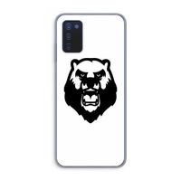 Angry Bear (white): Samsung Galaxy A03s Transparant Hoesje