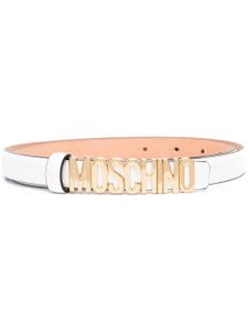 Moschino ceinture à boucle logo - Blanc