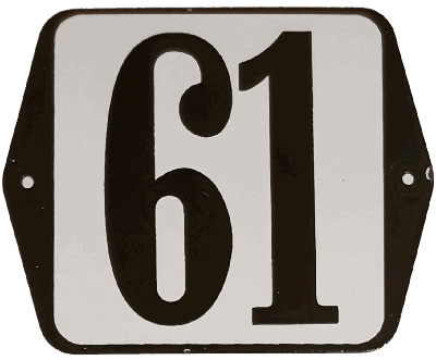 Huisnummer standaard nummer 61 - Warentuin mix