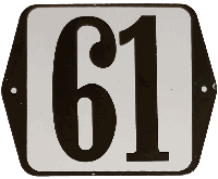 Huisnummer standaard nummer 61 - Warentuin mix