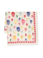 Alexander McQueen skull-print wool scarf - Tons neutres