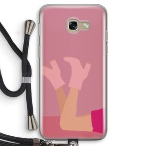 Pink boots: Samsung Galaxy A5 (2017) Transparant Hoesje met koord