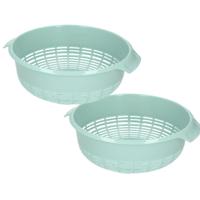 Plasticforte Vergiet - 2x - kunststof - mintgroen - 29 x 9 cm - keukenvergiet
