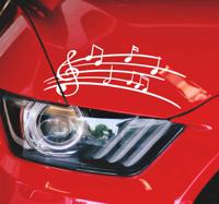 Sticker voor auto muzieknoten - thumbnail