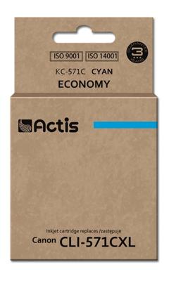 Actis KC-571C-inkt (Canon CLI-571C-vervanger; standaard; 12 ml; blauw)