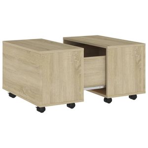 vidaXL Salontafel 60x60x38 cm bewerkt hout sonoma eikenkleurig