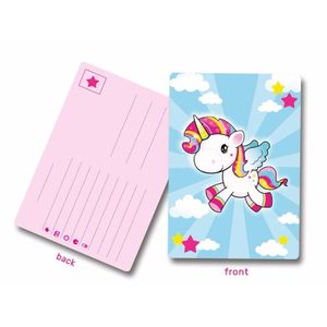 32x Uitnodigingskaartjes met eenhoorn print voor uw feestje