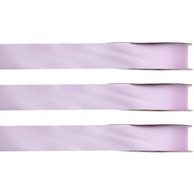 Hobby/decoratie satijnen lint - 3x - lila - 1 cm x 25 meter - cadeauverpakking - polyester
