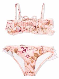 ZIMMERMANN Kids bikini à fleurs - Tons neutres