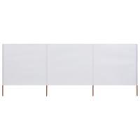 VidaXL Windscherm 3-panelen 400x80 cm stof zandwit