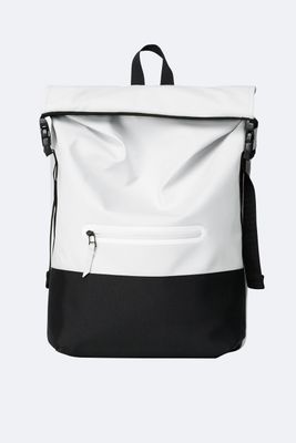 Rains Buckle Rolltop Rucksack - Off White Rains Buckle Rolltop Rucksack - Off White