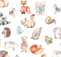 Schattig bos dieren behang