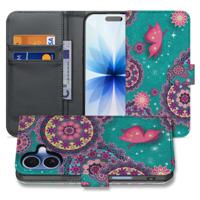 Apple iPhone 17 Bookstyle Hoesje Met Pasjes Cirkels en Vlinders