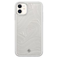 iPhone 11 hybride hoesje - Abstract beige waves