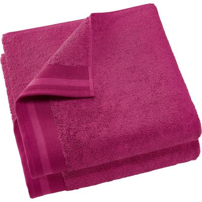 De Witte Lietaer badhanddoek Contessa 70 x 140 cm paars 2 stuks