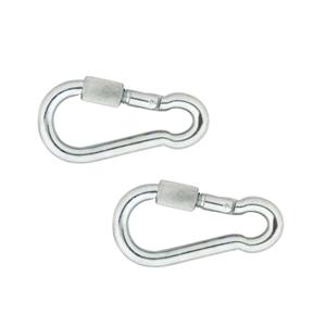 Karabijnhaken - 2x - verzinkt staal - 10 cm - karabijnhaak - snaphooks/ carabiners