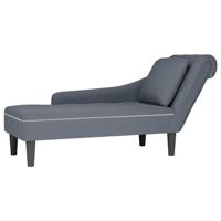 Chaise longue met kussen&rechterarmleuning fluweel donkergrijs