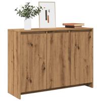 Dressoir 102x33x75 cm bewerkt hout artisanaal eikenkleurig