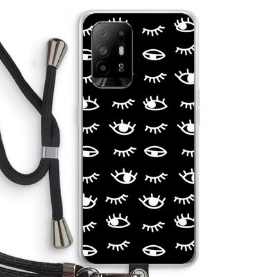 Eye pattern #3: Oppo A94 5G Transparant Hoesje met koord