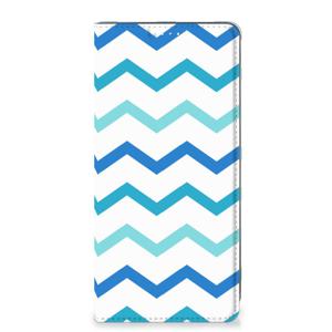 Samsung Galaxy A71 Hoesje met Magneet Zigzag Blauw