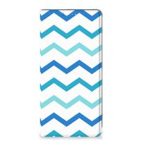 Samsung Galaxy A71 Hoesje met Magneet Zigzag Blauw