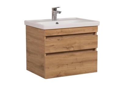 Badkamermeubel Finn 80x59x45cm Licht Eiken met keramische wastafel