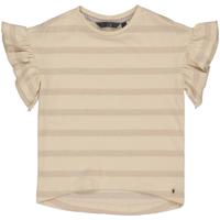 LEVV Little Meisjes t-shirt - Eslien - AOP Creme streep