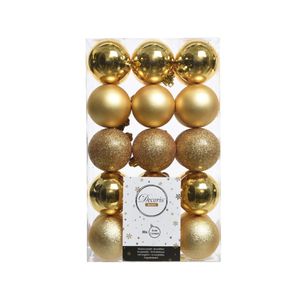 Decoris kerstballen - 30x st - goud - kunststof - 6 cm   -