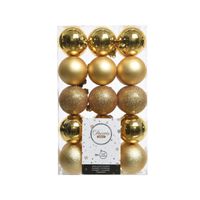 Decoris kerstballen - 30x st - goud - kunststof - 6 cm   -