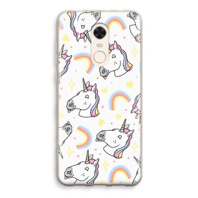 Rainbow Unicorn: Xiaomi Redmi 5 Transparant Hoesje