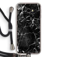 Zwart Marmer 2: Samsung Galaxy J4 Plus Transparant Hoesje met koord