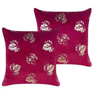 Beliani-GOLDENROD-Sierkussen set van 2-Rood-45 x 45 cm-Fluweel