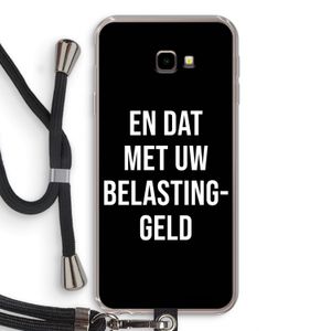 Belastinggeld - Zwart: Samsung Galaxy J4 Plus Transparant Hoesje met koord