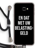 Belastinggeld - Zwart: Samsung Galaxy J4 Plus Transparant Hoesje met koord