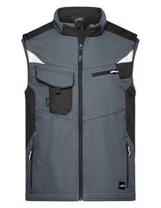 James & Nicholson JN845 Workwear Softshell Vest -STRONG- - Carbon/Black - M