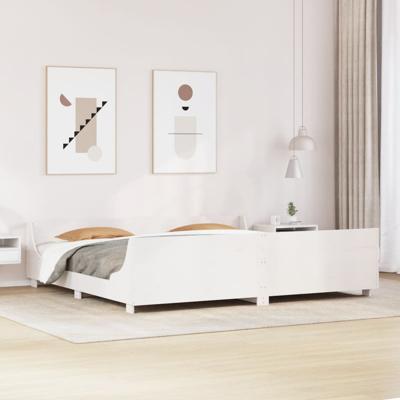 Bedframe zonder matras massief grenenhout wit 180x200 cm
