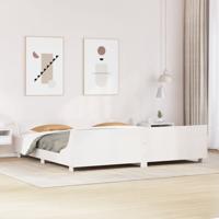 Bedframe zonder matras massief grenenhout wit 180x200 cm